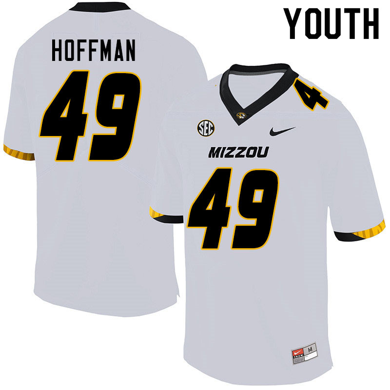 Youth #49 Jake Hoffman Missouri Tigers College Football Jerseys Sale-White - Click Image to Close
